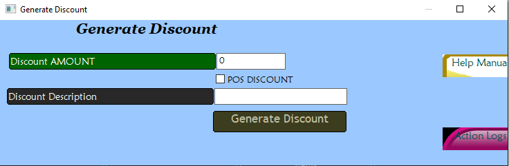 Generate discount window