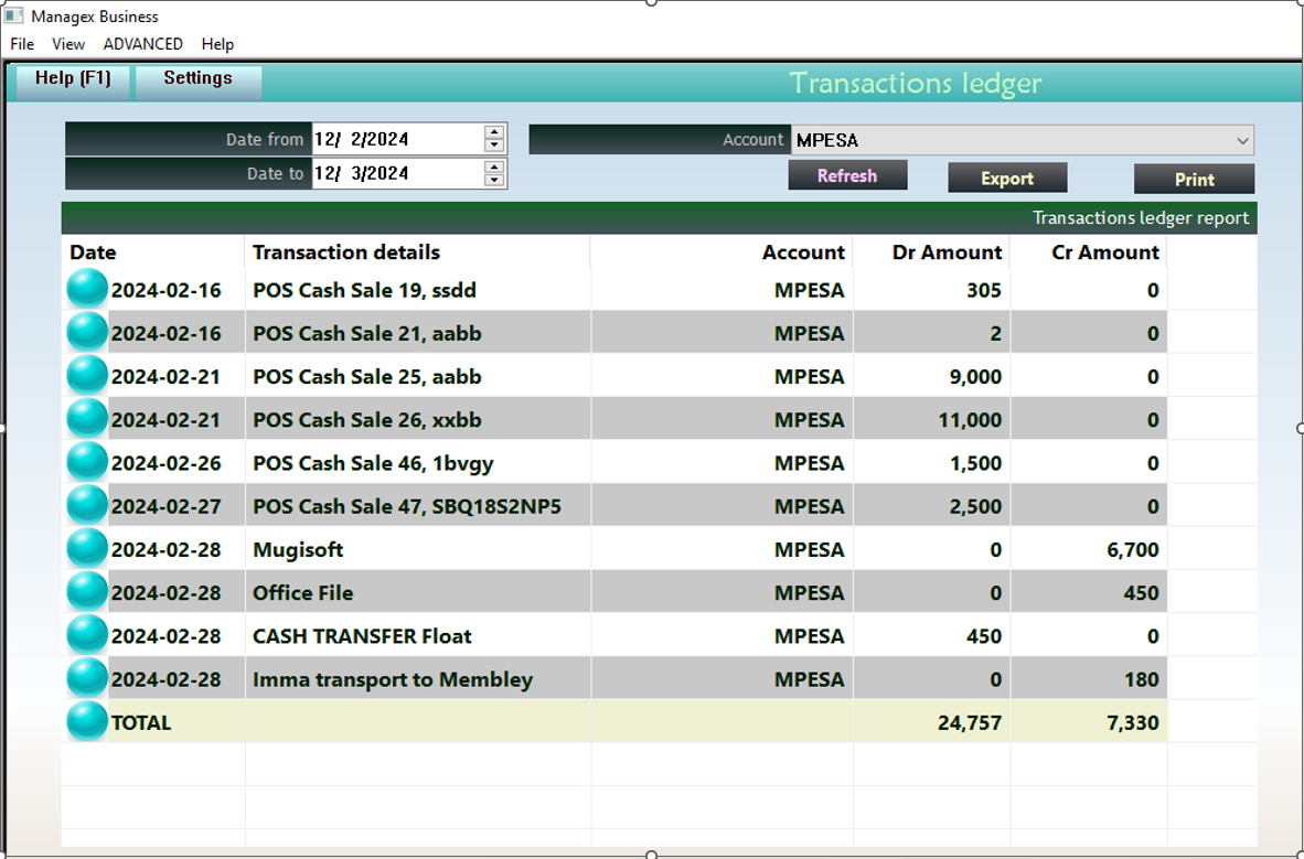 Transactions Ledger