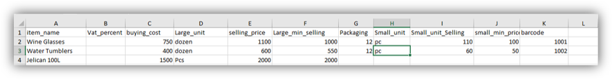 Excel import