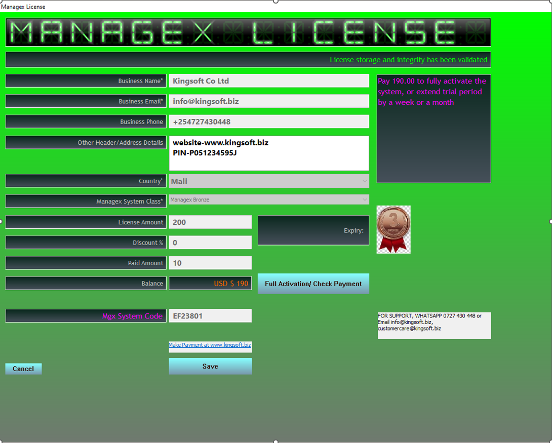 Managex License